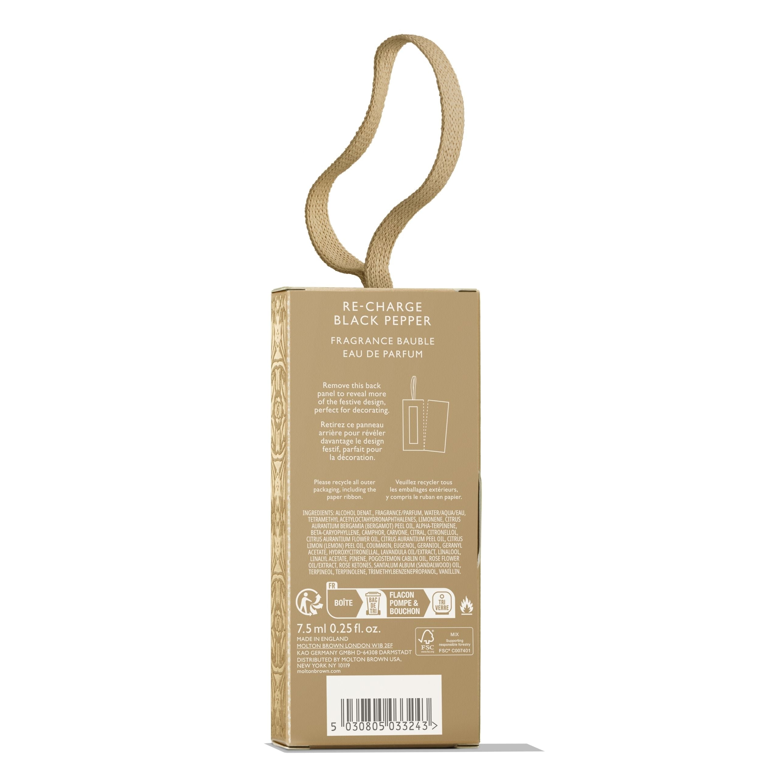 Re-charge Black Pepper Fragrance Festive Bauble
