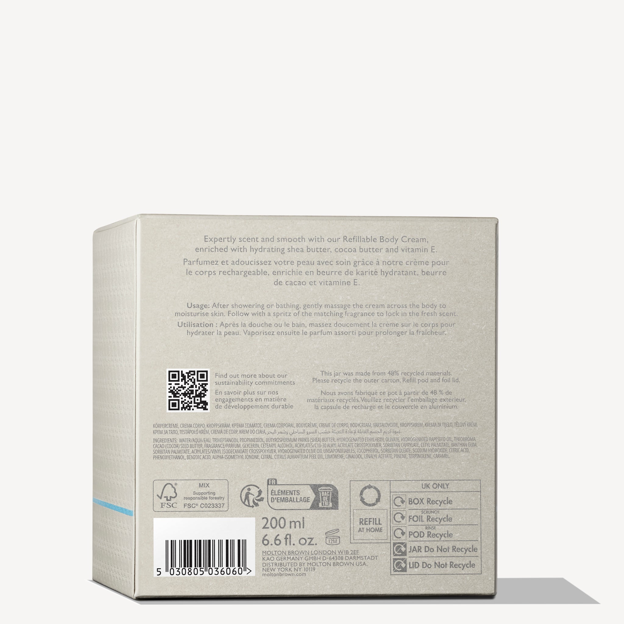 Coastal Cypress & Sea Fennel Refillable Body Cream 200ml