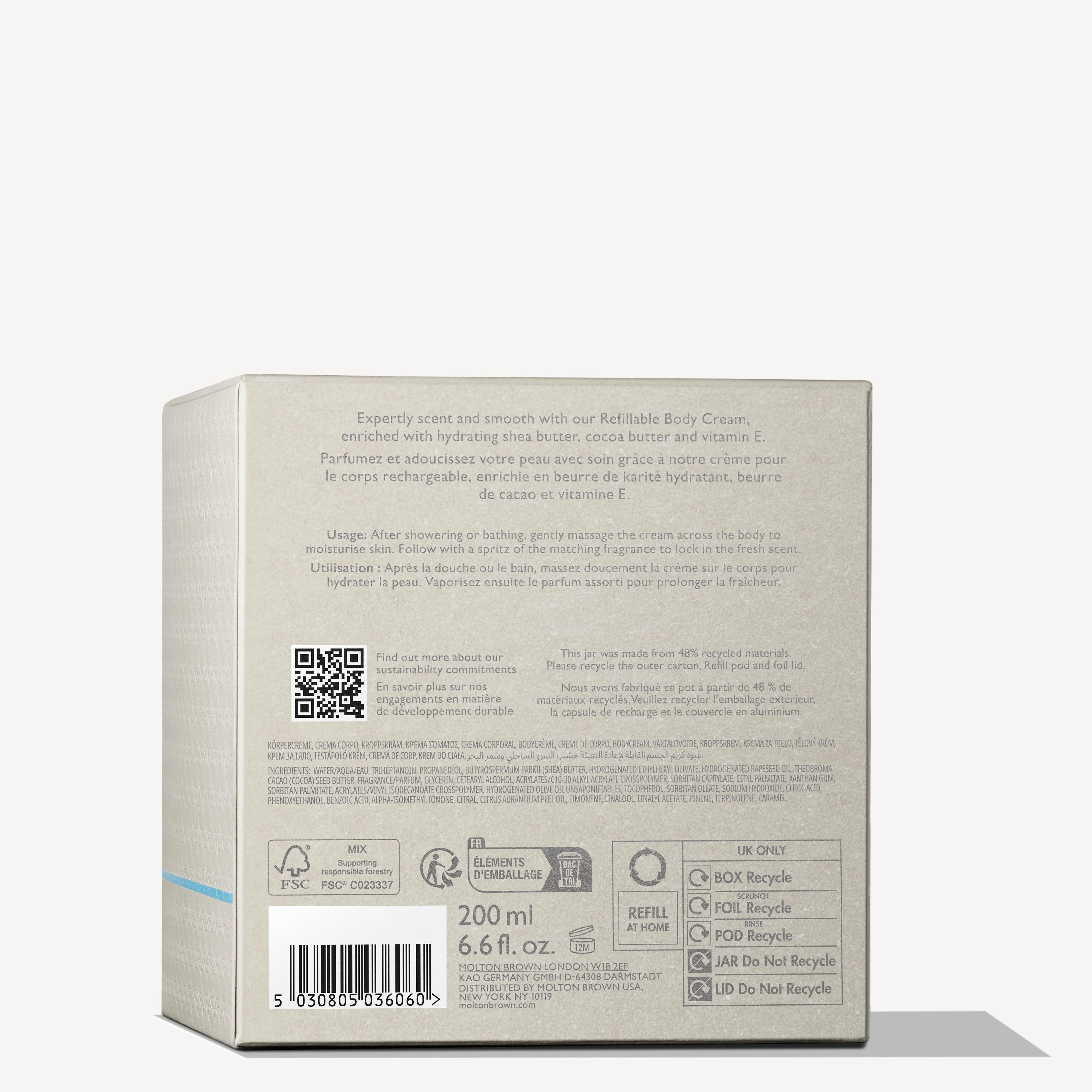 Coastal Cypress & Sea Fennel Refillable Body Cream 200ml