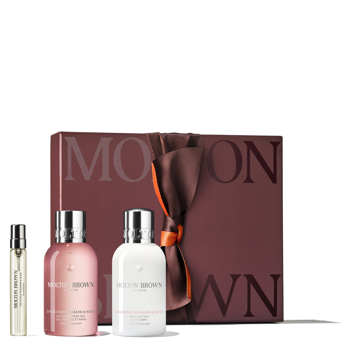 Delicious Rhubarb & Rose Scent Layering Set 2 x 100ml, 1 x 7.5ml Gift Set